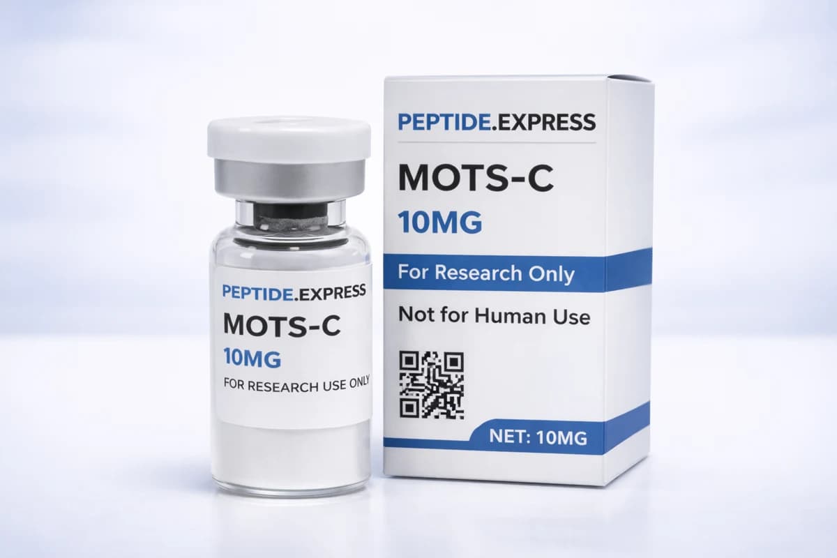 Illustrative Peptide.Express MOTS-c vial and packaging.