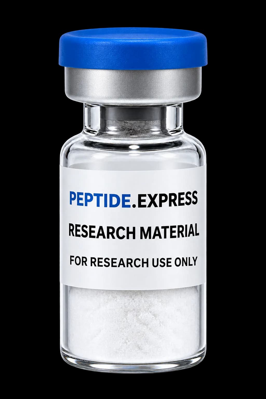 Peptide.Express research material packaging illustration. Neutral unlabeled vial.