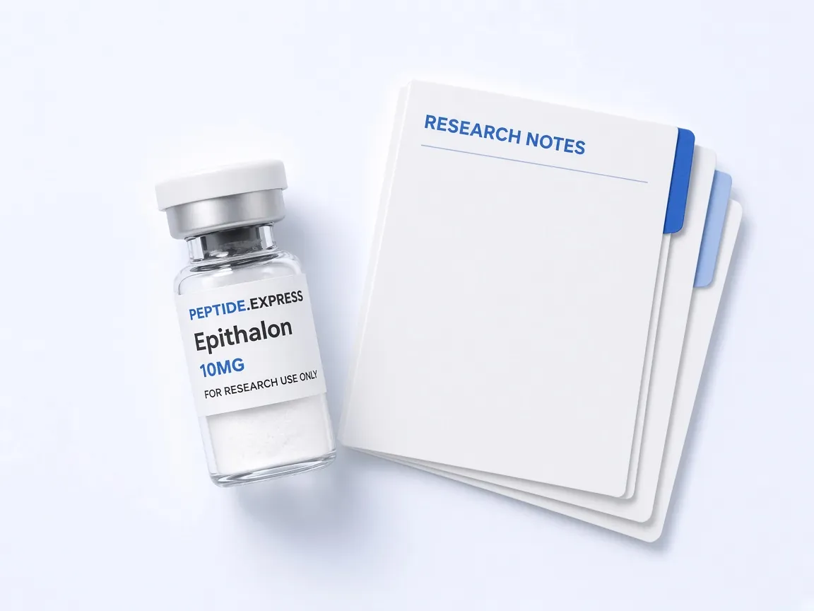 Epithalon research vial with research notes