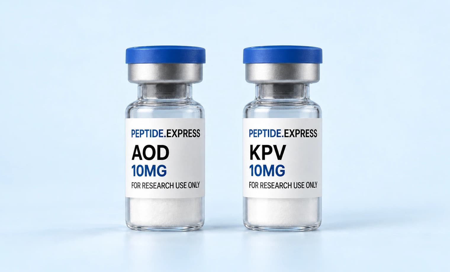AOD 10MG and KPV 10MG vials